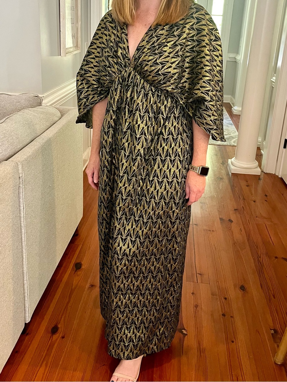 Lux Metallic Black & Gold Maxi Dress by Beau & Ro